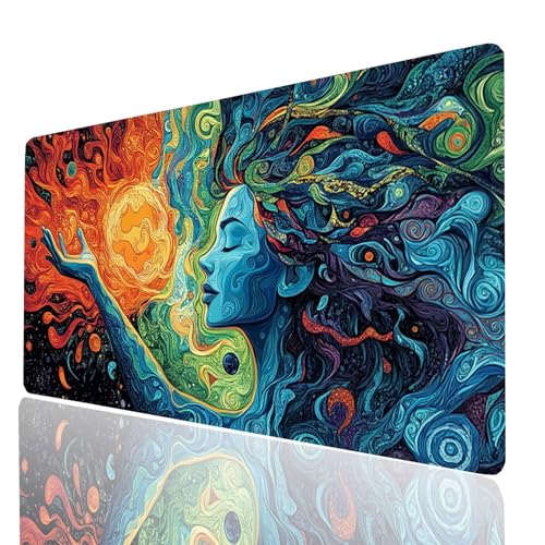 Gaming Mauspad xxl Göttin, Abstrakt Mousepad 1000x500x3mm, Wasserdicht Anti-Rutsch Schreibtischunterlage, Mouse Pad Verbessert Präzision und Geschwindigkeit, Gaming Zubehör für Schreibtisch Model00047 Gaming Mauspad xxl Göttin, Abstrakt Mousepad 1000x500x3mm, Wasserdicht Anti-Rutsch Schreibtischunterlage, Mouse Pad Verbessert Präzision und Geschwindigkeit, Gaming Zubehör für Schreibtisch Model00047 von XELIETOO