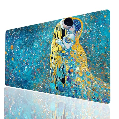 Gaming Mauspad xxl Kuss, Abstrakt Mousepad 1400x600x3 mm, Wasserdicht Anti-Rutsch Schreibtischunterlage, Mouse Pad Verbessert Präzision und Geschwindigkeit, Gaming Zubehör für Schreibtisch Model-00329 Gaming Mauspad xxl Kuss, Abstrakt Mousepad 1400x600x3 mm, Wasserdicht Anti-Rutsch Schreibtischunterlage, Mouse Pad Verbessert Präzision und Geschwindigkeit, Gaming Zubehör für Schreibtisch Model-00329 von XELIETOO