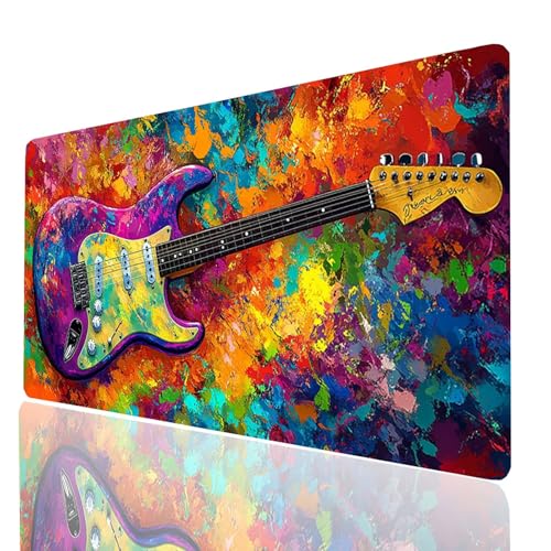 Gitarre Mauspad XXL 80x30x0.3CM, Groß Mousepad Gaming Abstrakt Vernähte Kanten, Schreibtischunterlage Wetterfest Anti Rutsch, Mouse pad für Gaming Pc Laptop Office, Geschenke für Männer Model-00033 Gitarre Mauspad XXL 80x30x0.3CM, Groß Mousepad Gaming Abstrakt Vernähte Kanten, Schreibtischunterlage Wetterfest Anti Rutsch, Mouse pad für Gaming Pc Laptop Office, Geschenke für Männer Model-00033 von XELIETOO