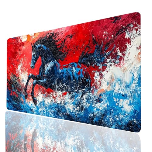 Horse Mauspad XXL 1000x500x3mm, Groß Mousepad Gaming Tier Vernähte Kanten, Schreibtischunterlage Wetterfest Anti Rutsch, Mouse pad für Gaming Pc Laptop Home Office, Geschenke für Männer Model-00847 Horse Mauspad XXL 1000x500x3mm, Groß Mousepad Gaming Tier Vernähte Kanten, Schreibtischunterlage Wetterfest Anti Rutsch, Mouse pad für Gaming Pc Laptop Home Office, Geschenke für Männer Model-00847 von XELIETOO