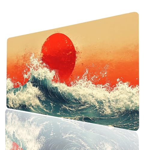 Japan Mauspad XXL 1400x600x3 mm, Groß Mousepad Gaming MeeresMeereswellen Vernähte Kanten, Schreibtischunterlage Wetterfest Anti Rutsch, Mouse pad für Gaming Pc Laptop, Geschenke für Männer Model-01779 Japan Mauspad XXL 1400x600x3 mm, Groß Mousepad Gaming MeeresMeereswellen Vernähte Kanten, Schreibtischunterlage Wetterfest Anti Rutsch, Mouse pad für Gaming Pc Laptop, Geschenke für Männer Model-01779 von XELIETOO