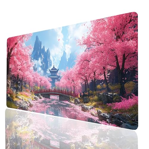 Japan Mauspad XXL 1600x800x3 mm, Groß Mousepad Gaming Kirschblüten Vernähte Kanten, Schreibtischunterlage Wetterfest Anti Rutsch, Mouse pad für Gaming Pc Laptop Office, Geschenke für Männer Model00680 Japan Mauspad XXL 1600x800x3 mm, Groß Mousepad Gaming Kirschblüten Vernähte Kanten, Schreibtischunterlage Wetterfest Anti Rutsch, Mouse pad für Gaming Pc Laptop Office, Geschenke für Männer Model00680 von XELIETOO