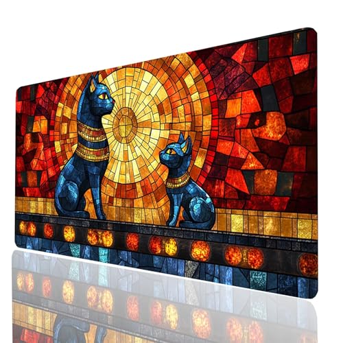 Katze Mauspad XXL 700 x 300 x 3mm, Groß Mousepad Gaming Indien Vernähte Kanten, Schreibtischunterlage Wetterfest Anti Rutsch, Mouse pad für Gaming Pc Laptop Office, Geschenke für Männer Model-00362 Katze Mauspad XXL 700 x 300 x 3mm, Groß Mousepad Gaming Indien Vernähte Kanten, Schreibtischunterlage Wetterfest Anti Rutsch, Mouse pad für Gaming Pc Laptop Office, Geschenke für Männer Model-00362 von XELIETOO