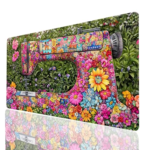 Nähmaschine Mauspad XXL 1000 x 500 x 3mm, Groß Mousepad Gaming Blume Vernähte Kanten, Schreibtischunterlage Wetterfest Anti Rutsch, Mouse pad für Gaming Pc Laptop, Geschenke für Männer Model-00167 Nähmaschine Mauspad XXL 1000 x 500 x 3mm, Groß Mousepad Gaming Blume Vernähte Kanten, Schreibtischunterlage Wetterfest Anti Rutsch, Mouse pad für Gaming Pc Laptop, Geschenke für Männer Model-00167 von XELIETOO
