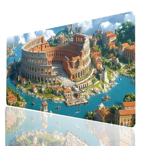Rom Mauspad XXL 1000 x 500 x 3mm, Groß Mousepad Gaming Kolosseum Vernähte Kanten, Schreibtischunterlage Wetterfest Anti Rutsch, Mouse pad für Gaming Pc Laptop Office, Geschenke für Männer Model-00467 Rom Mauspad XXL 1000 x 500 x 3mm, Groß Mousepad Gaming Kolosseum Vernähte Kanten, Schreibtischunterlage Wetterfest Anti Rutsch, Mouse pad für Gaming Pc Laptop Office, Geschenke für Männer Model-00467 von XELIETOO