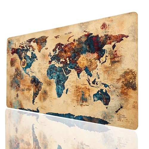 Weltkarte Mauspad XXL 100x40x0.3CM, Groß Mousepad Gaming Karte Vernähte Kanten, Schreibtischunterlage Wetterfest Anti Rutsch, Mouse pad für Gaming Pc Laptop Office, Geschenke für Männer Model-00286 Weltkarte Mauspad XXL 100x40x0.3CM, Groß Mousepad Gaming Karte Vernähte Kanten, Schreibtischunterlage Wetterfest Anti Rutsch, Mouse pad für Gaming Pc Laptop Office, Geschenke für Männer Model-00286 von XELIETOO