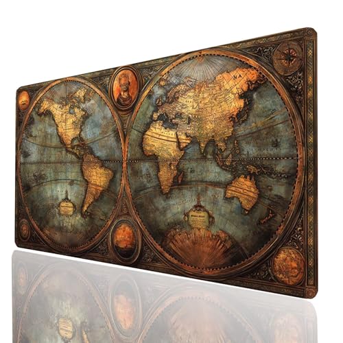 Weltkarte Mauspad XXL 1600x800x3mm, Groß Mousepad Gaming Karte Vernähte Kanten, Schreibtischunterlage Wetterfest Anti Rutsch, Mouse pad für Gaming Pc Laptop Office, Geschenke für Männer Model-00400 Weltkarte Mauspad XXL 1600x800x3mm, Groß Mousepad Gaming Karte Vernähte Kanten, Schreibtischunterlage Wetterfest Anti Rutsch, Mouse pad für Gaming Pc Laptop Office, Geschenke für Männer Model-00400 von XELIETOO