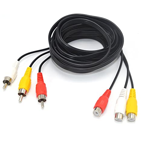XENOCAM RCA Audio/Video Composite Cable DVD/VCR/SAT Yellow/White/red connectors 3 Male to 3 Female (10) von XENOCAM