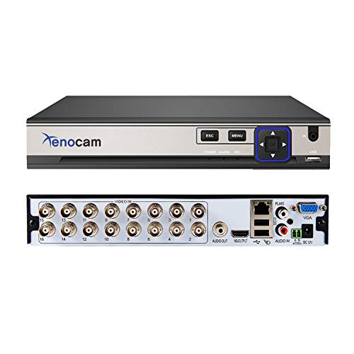 Xenocam 16CH 5M-N/1080N Full High Definition Hybrid AHD/TVI/CVI/Analog/IP DVR H.265 CCTV Video Recorder P2P Remote Phone Monitoring für Home Security Surveillance System Kamera (Keine HDD) von XENOCAM