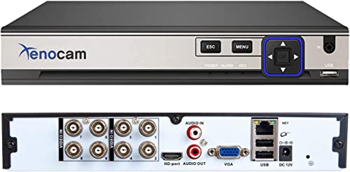 Xenocam 8CH 5M-N/1080N Full High Definition Hybrid für AHD/TVI/CVI/Analog/IP DVR H.265 CCTV Videorecorder P2P Fernüberwachung Telefon Überwachung für Home Security Überwachungssystem Kamera von XENOCAM