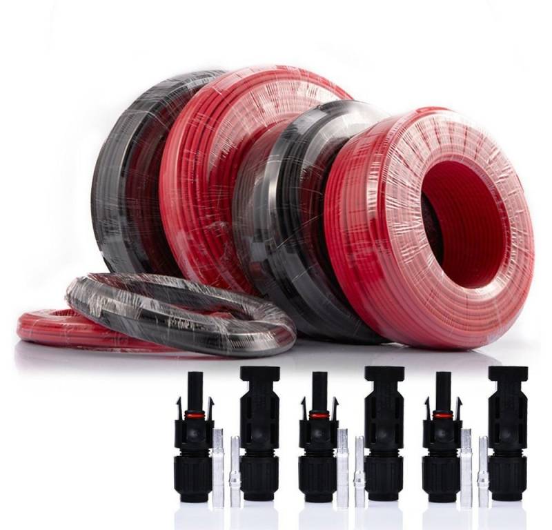 XERSEK Solarkabel 4mm² 6mm² 10mm² Verbindungskabel mit Solarstecker Autoladekabel, 1500V IP67 Wasserdichte PV-Kabel, (5000 cm) von XERSEK