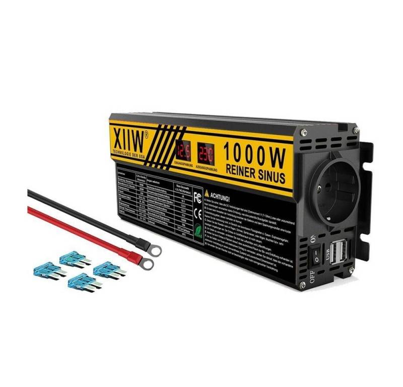 XERSEK Spannungswandler Reiner Sinus Spannungswandler 1000W 2000W Wechselrichter Auto KFZ 2USB, Wechselrichter Stromumwandler Stromwandler Transformator Inverter von XERSEK