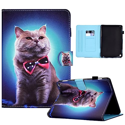 XFDSFDL® Schutzhülle für Amazon Fire Max 11 (11 Zoll) PU Leder Hülle Flip Cover Fliege Katze Muster mit Auto Aufwachen/Schlaf Ständer Taschen Case Ledertasche 03 von XFDSFDL