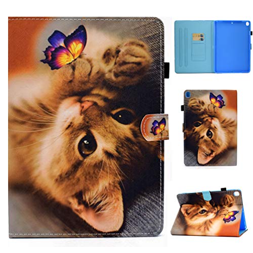 XFDSFDL® Schutzhülle für Apple iPad Pro (10,5 Zoll) PU Leder Hülle Flip Cover Schmetterling Katze Muster mit Ständer Taschen Case Auto Aufwachen/Schlaf Ledertasche, 02 von XFDSFDL