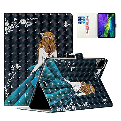 XFDSFDL® Schutzhülle für Apple iPad Pro 11 2020 (11 Zoll) PU Lederhülle Flip Cover Mädchen 3D Muster mit Ständer Taschen Case Brieftasche Ledertasche, 03 von XFDSFDL