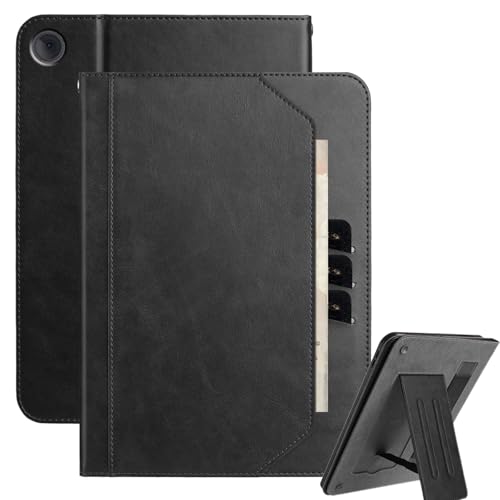 XFDSFDL® Schutzhülle für Lenovo Tab K10C / S10 (10,1 Zoll) PU Leder Hülle Tragbarkeit Schlüsselband Brieftasche mit Ständer Kartenfächern Ledertasche Schwarz von XFDSFDL