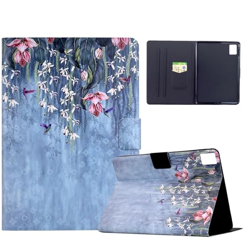 XFDSFDL® Schutzhülle für Lenovo Tab M11/K11 TB-330 (11 Zoll) PU Leder Hülle Flip Cover Vogel Blume Muster Brieftasche mit Auto Aufwachen/Schlaf Ständer Ledertasche 05 von XFDSFDL