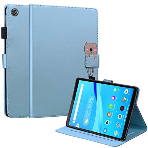 XFDSFDL® Schutzhülle für Lenovo Tab M8-HD TB-8505/ M8-FHD TB-8705 (8,0 Zoll) PU Leder Hülle Flip Cover Bär Muster mit Ständer Magnetverschluss Taschen Case Ledertasche, Blau von XFDSFDL