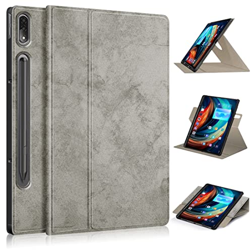 XFDSFDL® Schutzhülle für Lenovo Tab P12 Pro (12,6 Zoll) Ultra Dünn PU Leder Hülle Flip Cover mit Freispiele Ständer Auto Aufwachen/Schlaf Ledertasche Grau von XFDSFDL