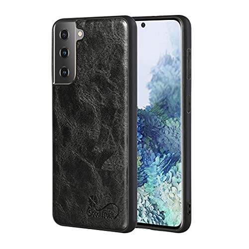 XFDSFDL® Schutzhülle für Samsung Galaxy S21 SM-G991 (6,3 Zoll) Ultra Slim Leichte Weiche TPU Handytasche Retro Muster Handy Hülle, Schwarz von XFDSFDL