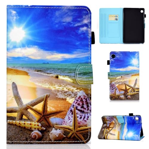 XFDSFDL® Schutzhülle für Samsung Galaxy Tab A9 SM-X110/X115/X117 (8,7 Zoll) PU Leder Hülle Flip Cover Blau Himmel Muster mit Ständer Taschen Case Ledertasche 01 von XFDSFDL