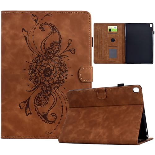 XFDSFDL® Schutzhülle für Samsung Galaxy Tab S5e SM-T720/T725 (10,5 Zoll) PU Leder Hülle Flip Cover Das Mandala Muster Brieftasche mit Auto Aufwachen/Schlaf Ständer Ledertasche Kaffee von XFDSFDL