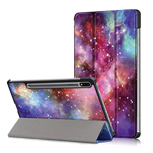 XFDSFDL® Schutzhülle für Samsung Galaxy Tab S8 SM-X700/X706 (11 Zoll) Ultra Dünn PU Leder Hülle Flip Cover Sternenhimmel Muster mit Tri-Fold Ständer Auto Aufwachen/Schlaf Ledertasche, 05 von XFDSFDL