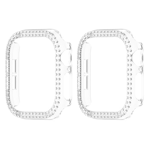XFEN Schutzhülle für Apple Watch Serie 4, 5, 6 SE (2. Generation), 44 mm, transparent, ohne Displayschutzfolie, 2 Stück von XFEN