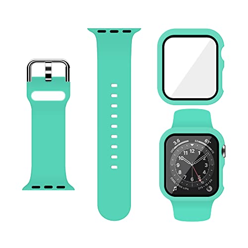 XFEN Sport-Silikonarmband und -hülle mit Displayschutzfolie für Apple Watch Serie 6, SE, Serie 5, Serie 4, 40 mm, Größe M/L Größe, kompatibel mit Apple Watch 38 mm/40 mm/41 mm, nur Hülle, kompatibel von XFEN