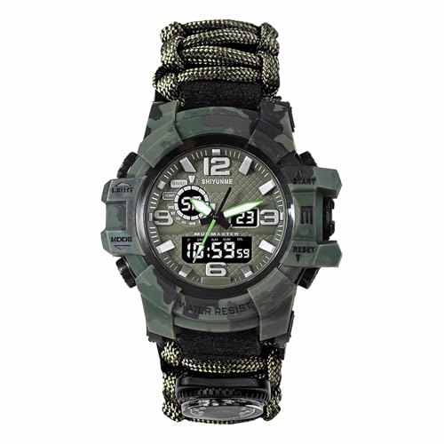 XFLHXY Taktische Survival-Armbanduhr, 23 in 1, für Herren, multifunktional, wasserdicht, verstellbares Armband mit Kompass und Armband aus Paracord, Farbe3, One Size XFLHXY Taktische Survival-Armbanduhr, 23 in 1, für Herren, multifunktional, wasserdicht, verstellbares Armband mit Kompass und Armband aus Paracord, Farbe3, One Size von XFLHXY