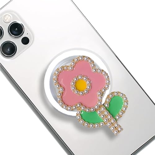 XFSRG Perlenblume Magnetisch Handy Griffhalter Luxus Airbag Halterung Kompakt und Tragbar Handyhalter Glänzend Handygriff für Studium Arbeit XFSRG Perlenblume Magnetisch Handy Griffhalter Luxus Airbag Halterung Kompakt und Tragbar Handyhalter Glänzend Handygriff für Studium Arbeit von XFSRG
