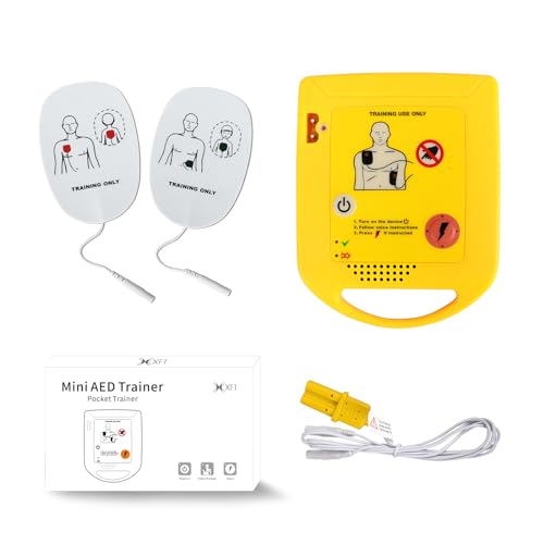 Mini AED trainer, AED Trainingsgerät Deutsch, XFT Erste Hilfe Lehrgerät für AED-Training, AED Trainingsgerät mit CPR-Lehrgerät Maschine für Defibrillator-Auszubildende-Anfänger (XFT-D0009) von XFT