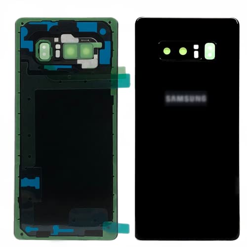 XFU Glas Backcover Original Akkudeckel Rückseite Für Samsung Galaxy Note 8 N950F Ersatzreparatursatz Mit Kameraobjektiv,Kleber vorinstalliert,Werkzeuge zum Reparieren(Schwarz) von XFU