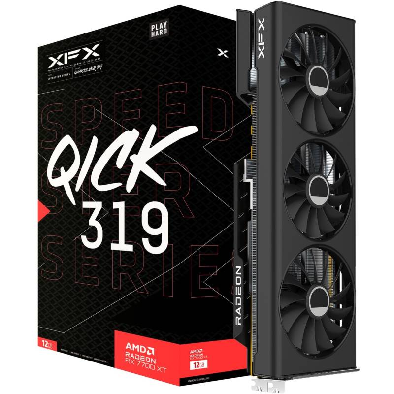 Radeon RX 7700 XT SPEEDSTER QICK319 BLACK Gaming, Grafikkarte von XFX