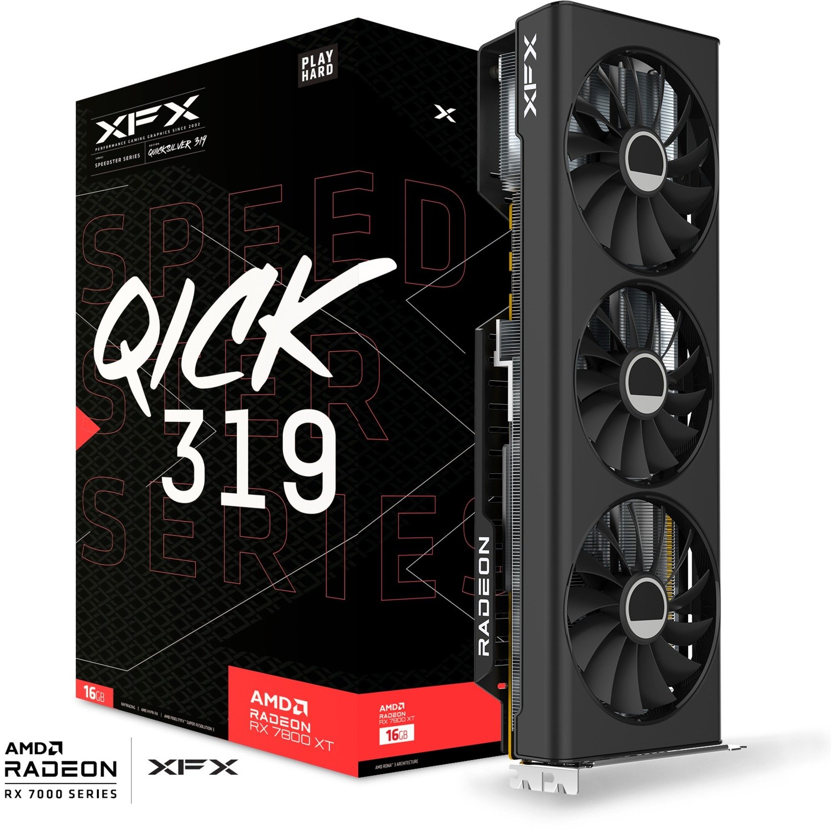 Radeon RX 7800 XT SPEEDSTER QICK319 CORE Gaming, Grafikkarte von XFX