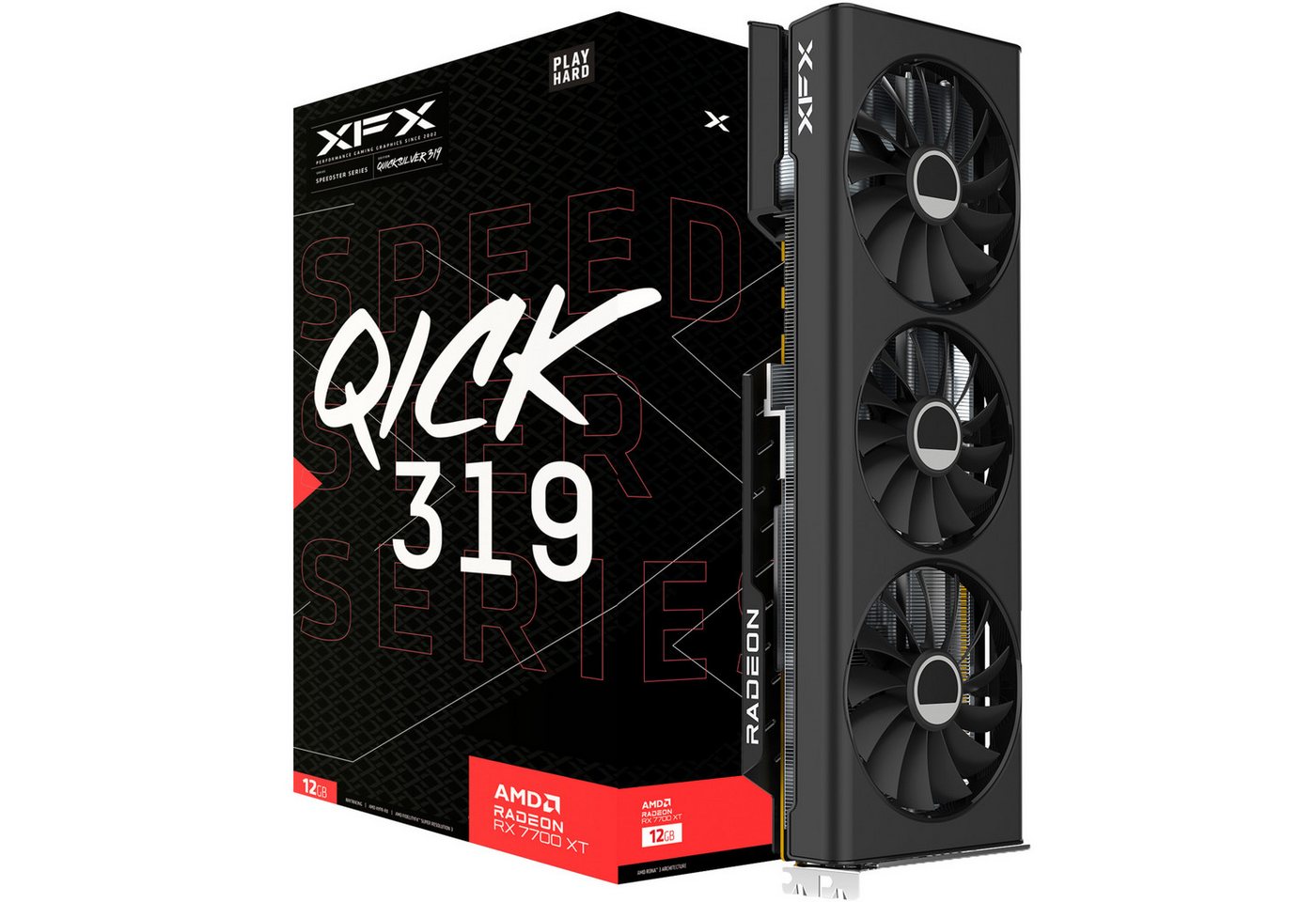 XFX Radeon RX 7700 XT SPEEDSTER QICK319 BLACK Gaming Grafikkarte (12 GB) von XFX
