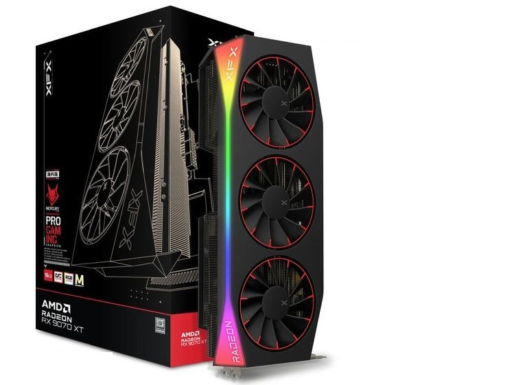 XFX Radeon RX 9070XT MERCURY Magnetic Air RGB Gaming 16GB OC - 16GB GDDR6, 1x HDMI, 3x DP von XFX
