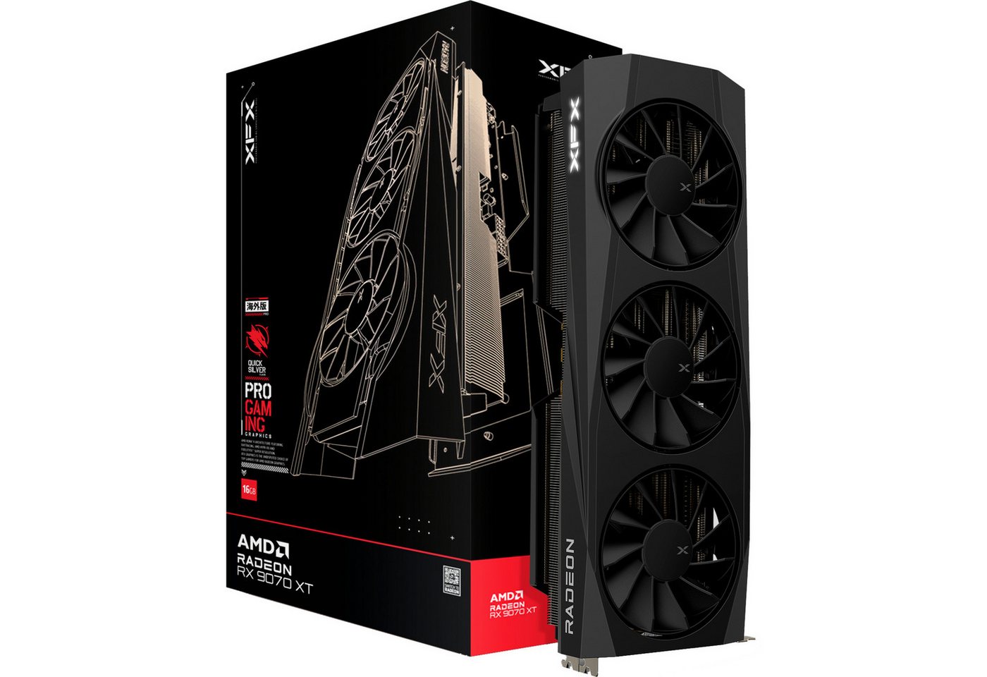 XFX XFX Radeon RX 9070 XT Quicksilver, Grafikkarte, Grafikkarte (16 GB) von XFX