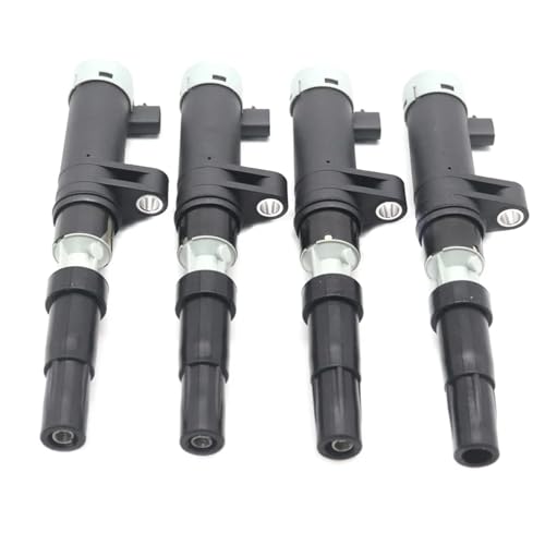 XFYESL Zündkerzen 8200405098 Zündspule Kit 243CSD16697 Für Renault Clio Laguna Megane Scenic Auto Zubehör zündspule(4pcs) von XFYESL