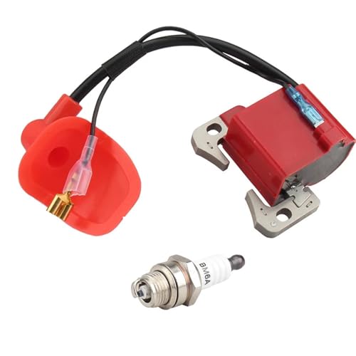 XFYESL Zündkerzen Rote ZÜNDSPULE Für 43cc 47cc 49cc Mini Quad Pocket Dirt Bike ATV 2-Hub Motor Teil Mit Zündkerze zündspule(Spark Plug Coil red) von XFYESL