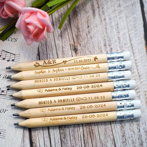 XFZDKJSD Personalisierter Bleistift, personalisierter Namenstift, individuell gravierte Holzstifte, gravierte Bleistifte für Kinder, personalisierte Holzstifte (30 Stück) von XFZDKJSD