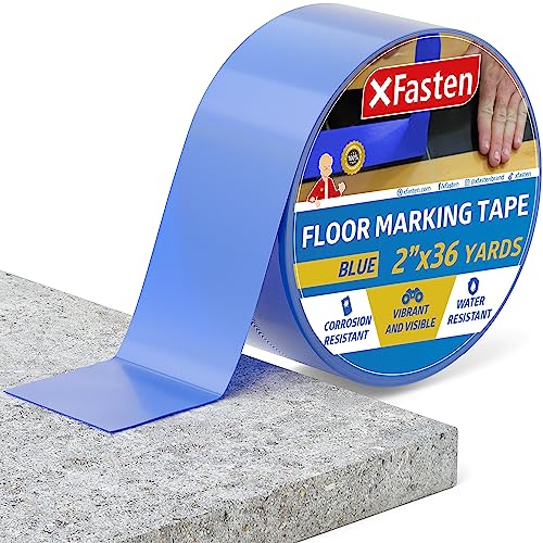 XFasten Bodenmarkierungs-Vinylband, Blau, 2 Zoll x 36 Yards Industrielles Markierungsband für Lagerhallen, Fitnessstudios, Tanzflächen, Plätze und Sportveranstaltungen XFasten Bodenmarkierungs-Vinylband, Blau, 2 Zoll x 36 Yards Industrielles Markierungsband für Lagerhallen, Fitnessstudios, Tanzflächen, Plätze und Sportveranstaltungen von XFasten