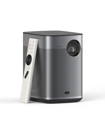 XGIMI Halo+ GTV 1080P Tragbarer Beamer, Google TV mit lizenziertem Netflix, 700 ISO Lumen, 2x5W Harman Kardon, Autofokus, Wi-Fi, 200 Zoll Bildschirm, integrierter Akku mit 2,5 Stunden Spielzeit von XGIMI