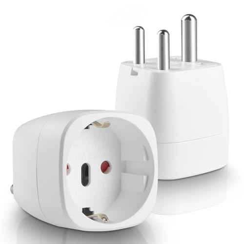 2 Stücke Reiseadapter Indien,XGKEGS Adapter Sri Lanka Reiseadapter Typ D, EU nach Adapter Indien, Adapter Typ D Für Indien, Sri Lanka, Nepal von XGKEGS