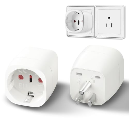 Reiseadapter,EU to US Adapter,Adapterstecker Deutschland USA Stecker,Reisestecker EU auf US,für Deutsche, Schweizerische, Italienische,2 Stück Weiß von XGKEGS