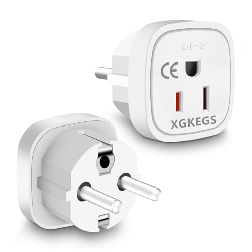 Reiseadapter,US to EU Adapter,Adapterstecker USA Deutschland Stecker,Reisestecker US auf EU,für Amerika US Japan Kanada Mexiko Thailand,2 Stück Weiß von XGKEGS