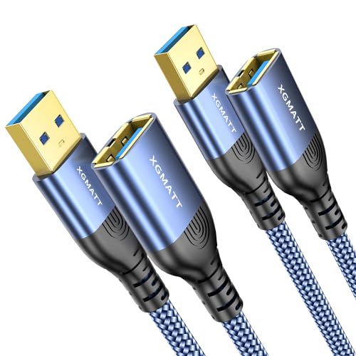 USB Verlängerung 3.0 5Gbps,0.3M-2 Stück USB Verlängerungskabel A auf A USB Extension Cable mit Nylonkabel und Aluminiumgehäuse für USB-Stick Maus Kopfhörer USB Hub Drucker Webcam PS4/5 usw.Blau USB Verlängerung 3.0 5Gbps,0.3M-2 Stück USB Verlängerungskabel A auf A USB Extension Cable mit Nylonkabel und Aluminiumgehäuse für USB-Stick Maus Kopfhörer USB Hub Drucker Webcam PS4/5 usw.Blau von XGMATT