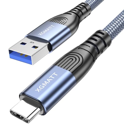 XGMATT Kurzes USB-C-Ladekabel, 0,6 m, Typ-C-Ladekabel, 3 A, Schnellladekabel, Nylon, geflochten, USB-C-Kabel für Samsung Galaxy S23/S22/S21/S10, Note 10, Huawei P40/P30, Google Pixel, Blau von XGMATT
