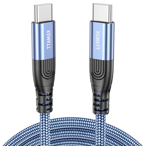 XGMATT USB C auf USB C Kabel 2M,60W PD 3.0,USB-C Ladekabel kompatibel mit iPhone 15 Pro Max Galaxy S24 S23 S22 A54 A34 A14 MacBook Air M2 iPad Pro 12.9 iPad Air 5/Mini 6, Pixel 7 Pro usw.Blau von XGMATT