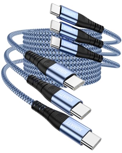 XGMATT USB C auf USB C Kabel 2M 3Stück,USB-C auf Typ-C Schnellladekabel kompatibel mit MacBook Pro Air, iPad Pro/Air, Samsung Galaxy S23 S22 S21, Switch,Blau von XGMATT